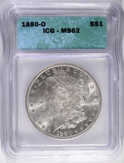 1880-O MORGAN DOLLAR, ICG MS-62 VERY NICE!