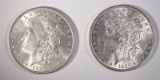 1887 & 1889 MORGAN SILVER DOLLARS, CH BU