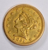 1851-O $2.5 GOLD LIBERTY AU