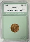 1908 $2.50 GOLD INDIAN NTC CHOICE BU