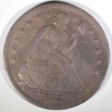 1872 SEATED LIBERTY DOLLAR XF-AU NICE