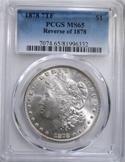 1878 7TF MORGAN DOLLAR REV. OF 1878  PCGS MS65