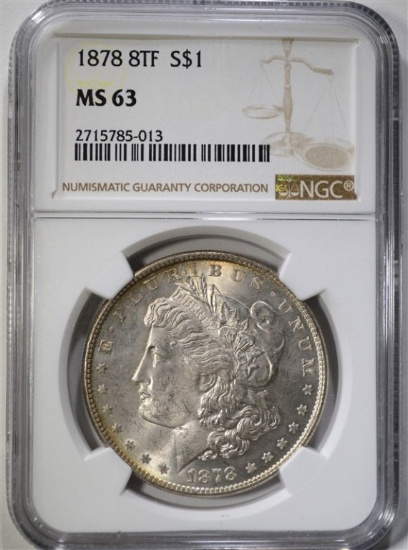 1878 8TF MORGAN DOLLAR NGC MS 63