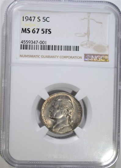 1947-S JEFFERSON NICKEL NGC MS 67 5FS