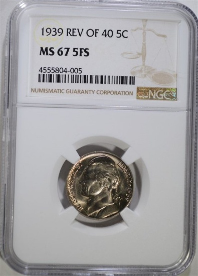 1939 REV. OF 40 JEFFERSON NICKEL NGC MS 67 5FS