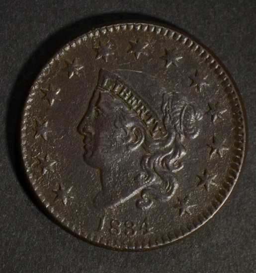 1834 LARGE CENT DOUBLE PROFILE AU porosity