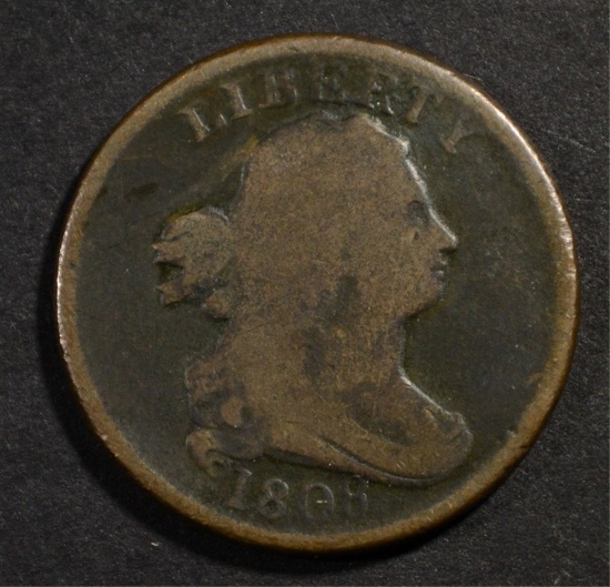 1808 BUST HALF CENT, VG