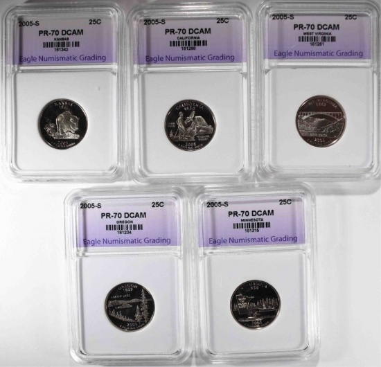 2005-S STATE QUARTER SET ENG PERFECT GEM PF DCAM