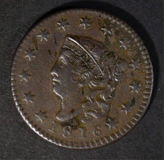 1816 LARGE CENT, VF