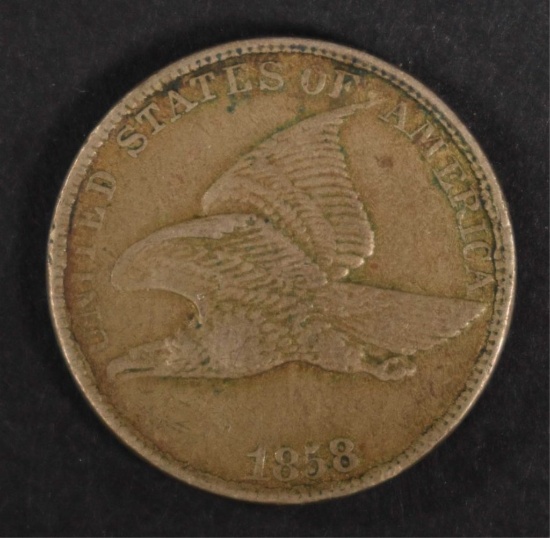 1858 FLYING EAGLE CENT, VF