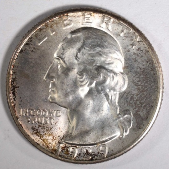 1939-D WASHINGTON QUARTER, GEM BU