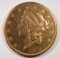 1875-CC $20 GOLD LIBERTY BU CLEANED