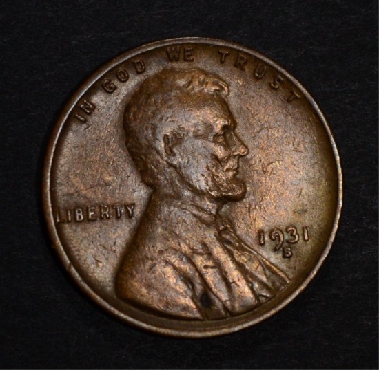 1931-S LINCOLN CENT, XF