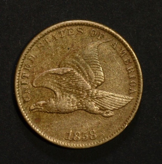 1858 FLYING EAGLE CENT, XF