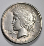 1921 PEACE DOLLAR, AU