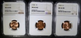1958, 1958, 1958-D LINCOLN CENTS NGC MS66 RD