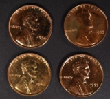 1942, 1953, 1954, 1955 PROOF LINCOLN CENTS