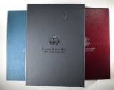 U.S. PRESTIGE SETS; 1987, 1991, 1988 BOX/COA