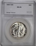 1942-D/D WALKING LIBERTY HALF DOLLAR, SEGS GEM BU