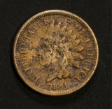 1861 INDIAN HEAD CENT VF CORRODED