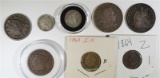 TYPE COINS: 1875 10c VG, 1852 1c FINE,