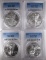 2-2006 & 2-2012 AMERICAN SILVER EAGLES, PCGS MS-69