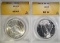 2 - ANACS PEACE DOLLARS; 1922 MS63 & 1923 MS64