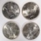 1922, 23, 24, 25 PEACE DOLLARS CH BU BLAST WHITE