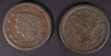 1844 FINE & 1853 VF LARGE CENTS