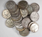 $15.00 FACE VALUE 90% SILVER FRANKLIN HALVES