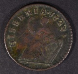 1723 HIBERNIA FARTHING VF