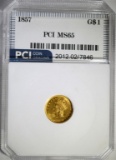 1857 GOLD DOLLAR PCI GEM BU