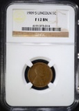 1909-S LINCOLN CENT NGC F-12 BN