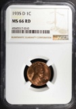 1935-D LINCOLN CENT, NGC MS-66 RED