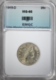 1915-D LIBERTY HEAD QUARTER, EMGC GEM BU