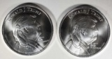 2 - DONALD J TRUMP PRESIDENTIAL .999 SILVER ROUNDS