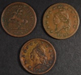 3-PATRIOTIC CIVIL WAR TOKENS