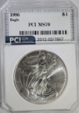 1996 AMERICAN SILVER EAGLE PCI PERFECT GEM BU