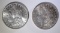 1881-S & 1886 MORGAN SILVER DOLLARS, CH BU