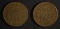 1865 XF & 1866 VF TWO CENT PIECES