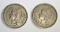 1866 & 1869 3-CENT NICKELS, AU