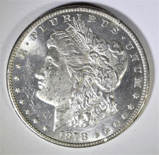 1878-S MORGAN SILVER DOLLAR, CH BU PL