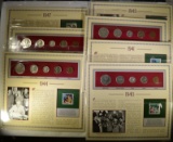1940-1947 U.S. COIN YEAR SETS w/STAMPS