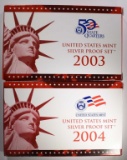 2003 & 2004 Silver Proof Sets.