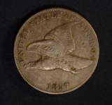 1857 FLYING EAGLE CENT, VF
