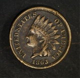 1863 INDIAN HEAD CENT, XF