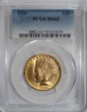 1926 $10.00 INDIAN GOLD PCGS MS 62