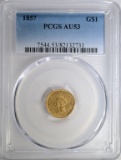 1857 $1.00 GOLD INDIAN PRINCESS PCGS AU53
