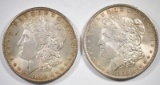 2 - TONED MORGAN SILVER DOLLARS; 1888 & 1899-O
