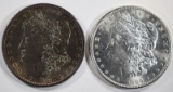 2 - CHOICE BU MORGAN DOLLARS; 1889 & 1881-S